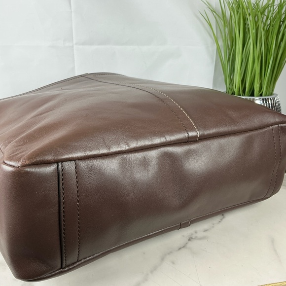 Coach Lexington Brown Mahogany Unisex Men Leather Map Messenger Bag Work NWT - Picture 7 of 14